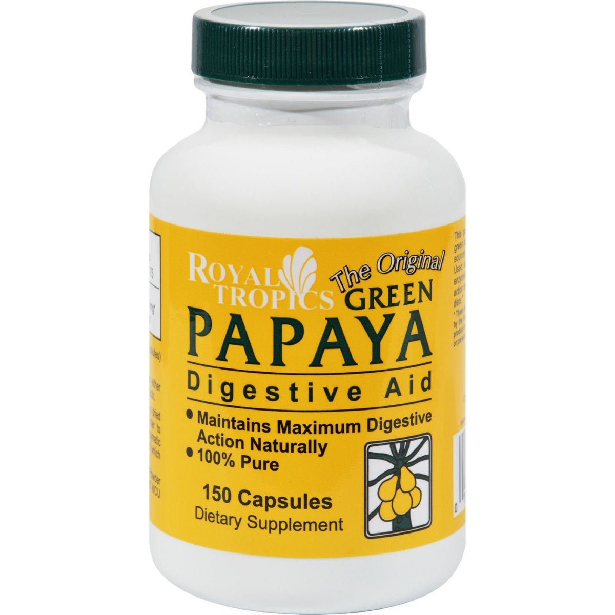 Royal Tropics Green Papaya Digestive Aid - 150 Capsules