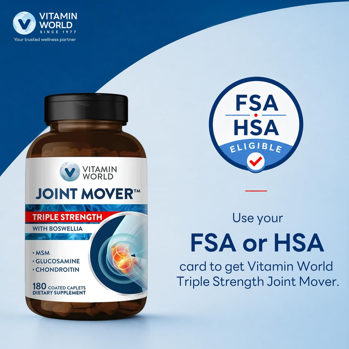 Vitamin World Triple Strength Joint Mover Glucosamine Chondroitin - 180 Caplets - image 3