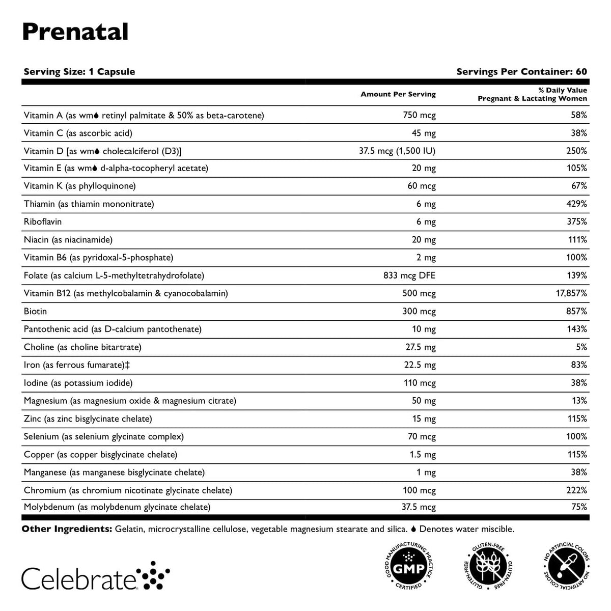 Celebrate Bariatric Prenatal Multivitamin - 60 Capsules - image 3