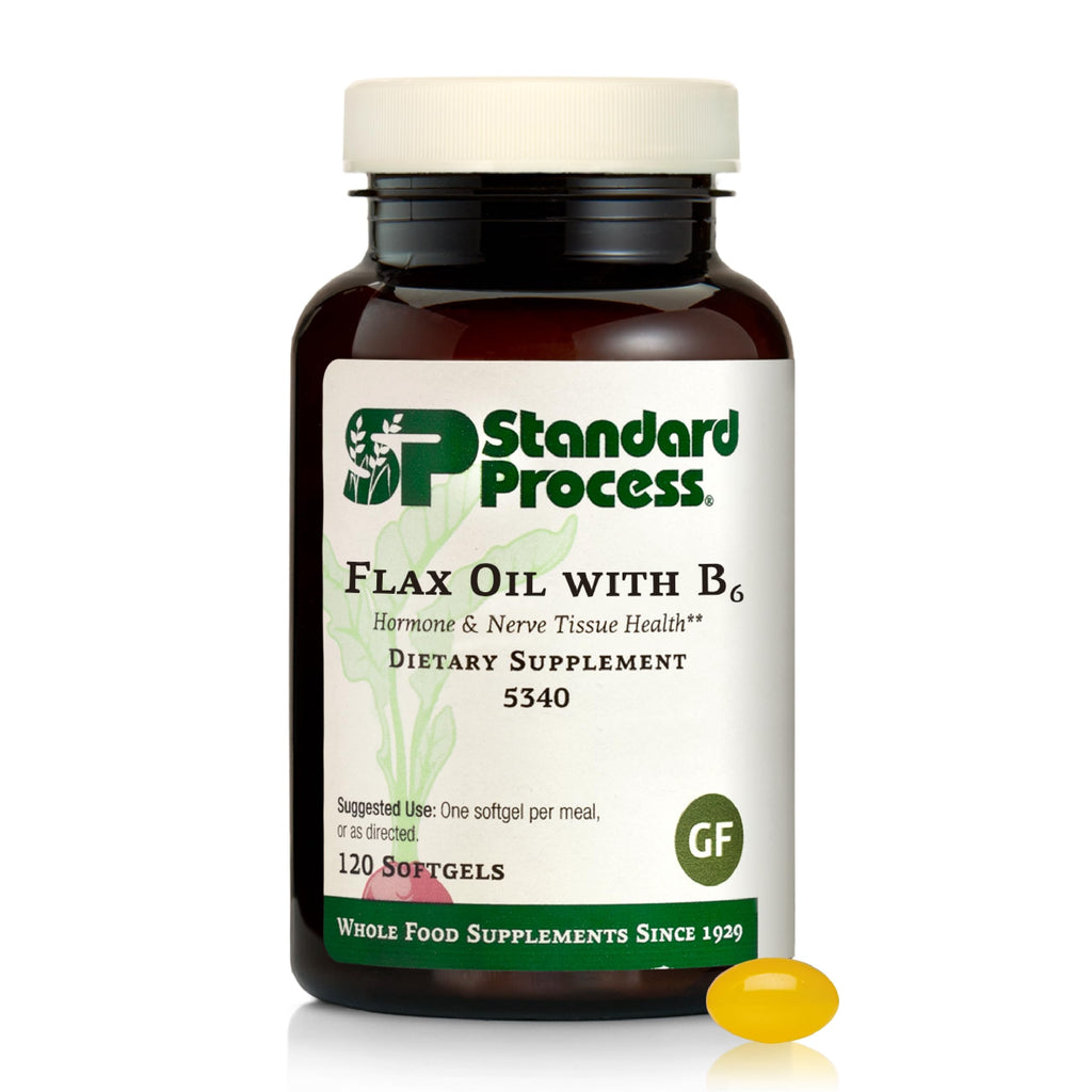 Standard Process Flax Oil with B6 Hormone & Nerve Support - 120 Softgels