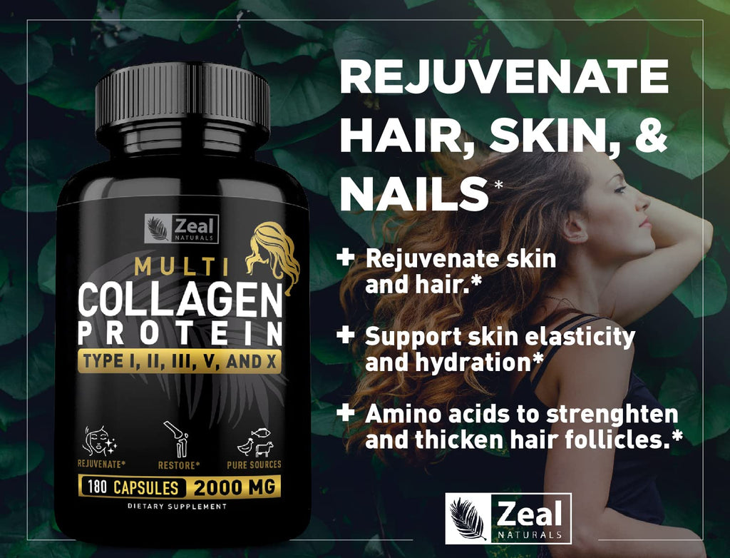 Zeal Naturals Multi Collagen Peptides - 180 Capsules - image 2
