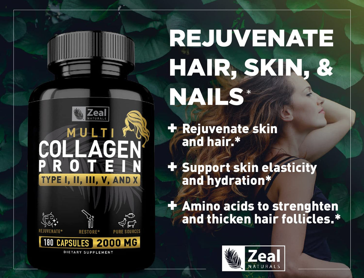 Zeal Naturals Multi Collagen Peptides - 180 Capsules - image 2