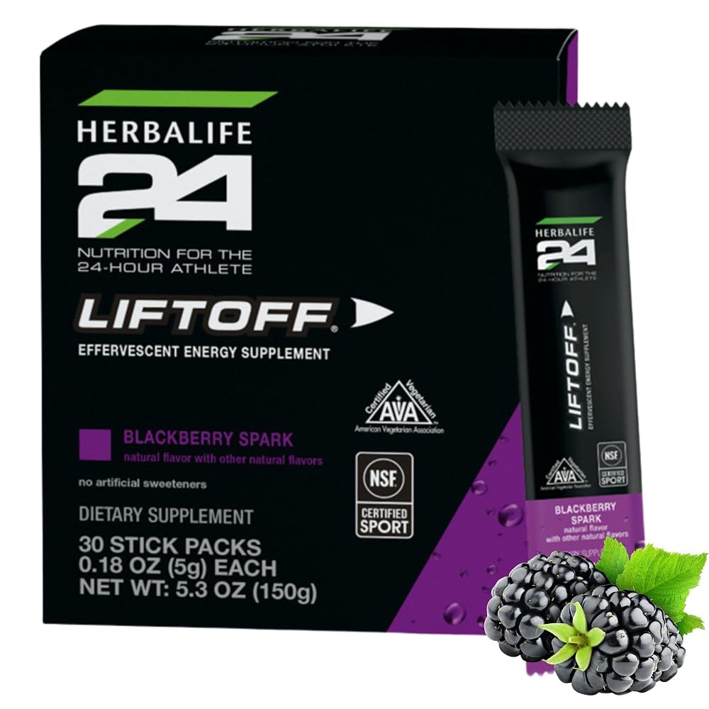 Herbalife24 Liftoff BlackBerry Spark Energy Supplement - 30 Stick Packs
