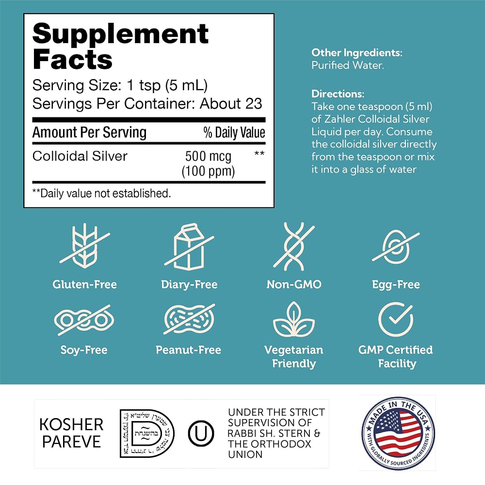 Zahler Colloidal Silver Liquid Immune Support - 4 fl oz - image 5