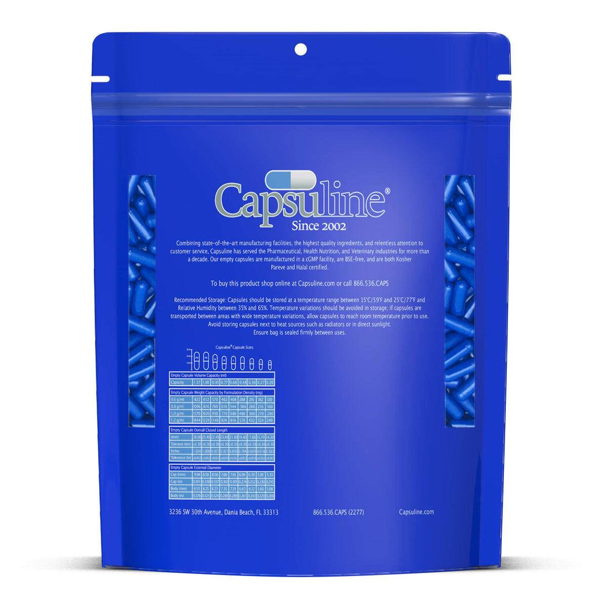 Capsuline Size 0 Empty Gelatin Capsules Blue - 10000 Count - image 2