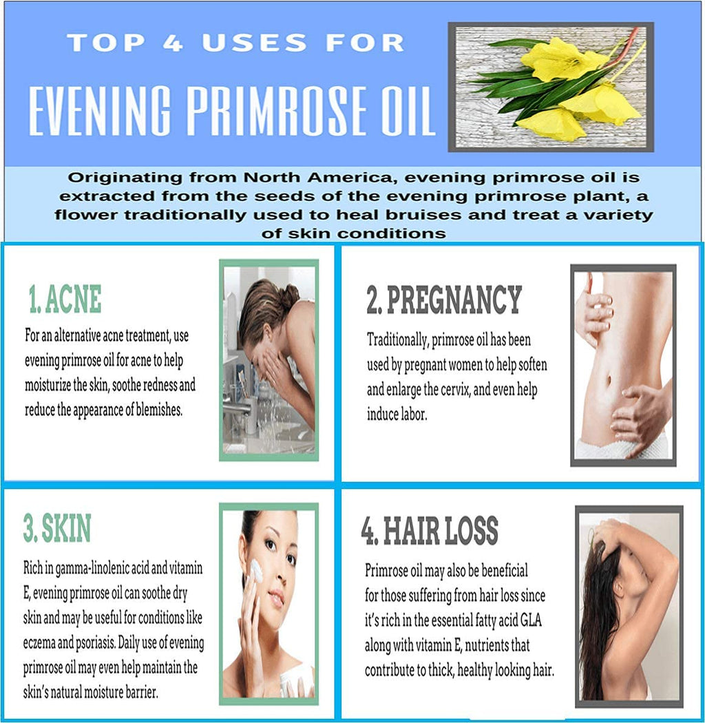 Nutridom Evening Primrose Oil Omega-6 & GLA 500mg - 200 Softgels - image 6