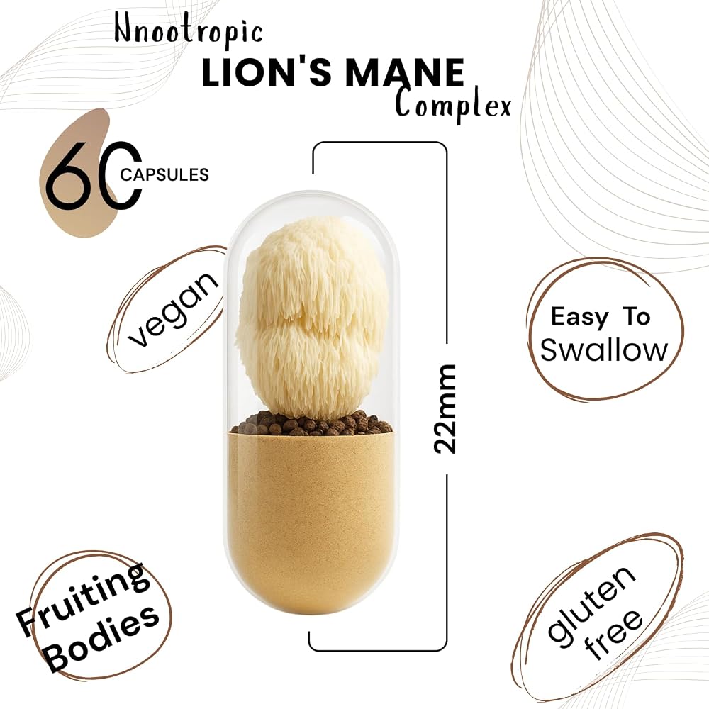 Darkingwings Lion's Mane Mushroom Supplement for Focus - 60 Capsules - image 6