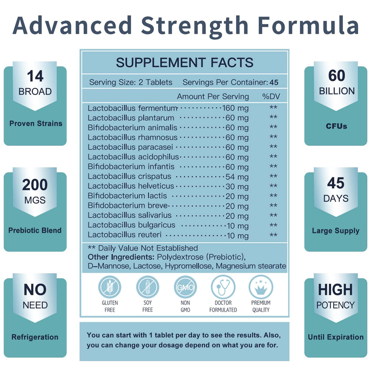 NATURE TARGET Probiotics for Men 60 Billion CFU - 90 Vegetarian Capsules - image 2