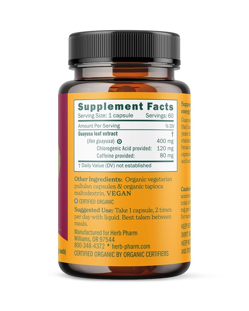 Herb Pharm Guayusa Capsules Nootropic Brain Support - 60 Vegan Capsules - image 2