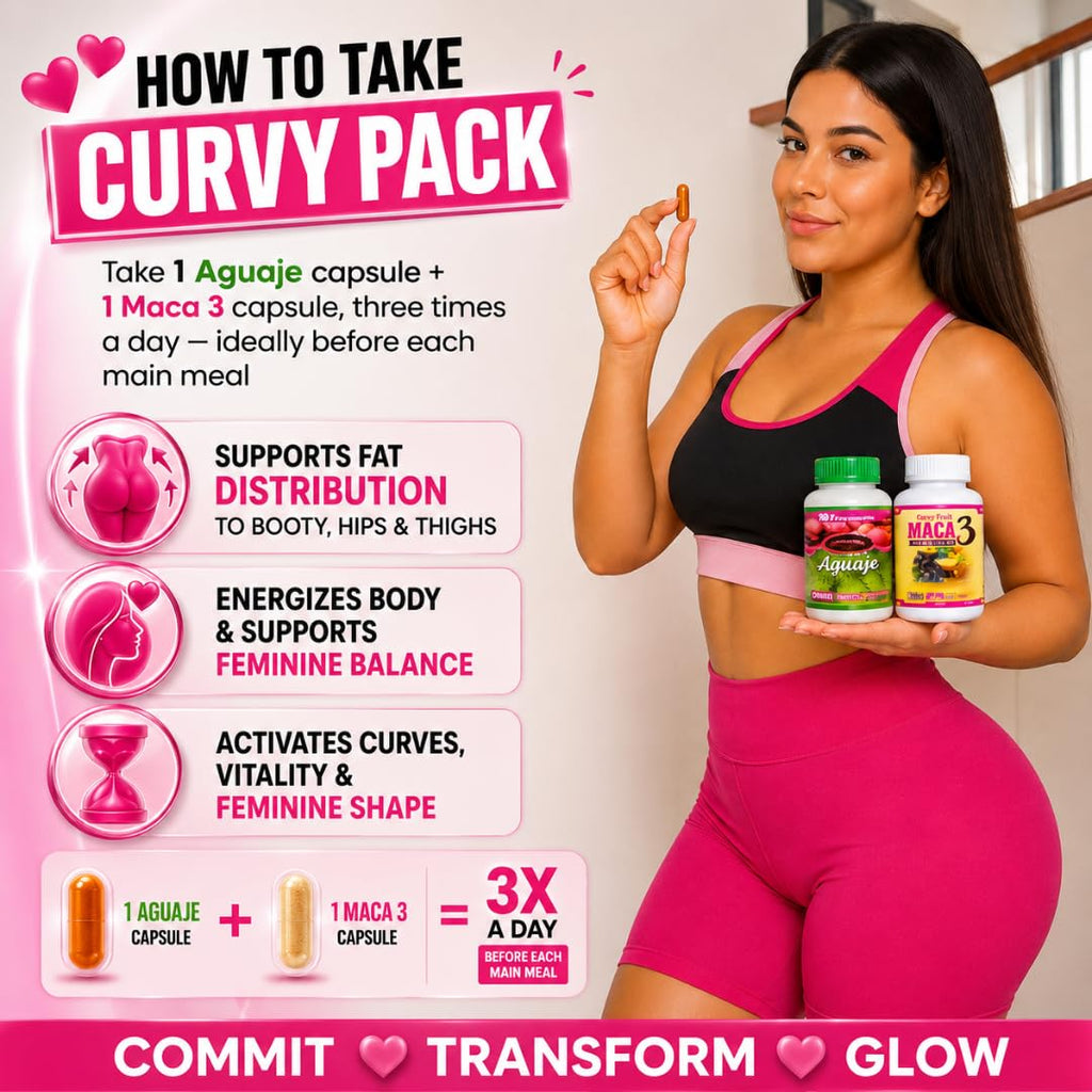 Curvy Fruit Aguaje + Maca 3 Glute & Hip Support Pills - 200 Capsules - image 5