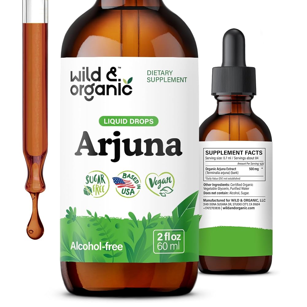 Wild & Organic Arjuna Bark Extract Tincture - Antioxidant Support