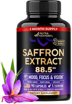 NUTRAHARMONY Natural Saffron Supplements - Pure Saffron Extract 88.5