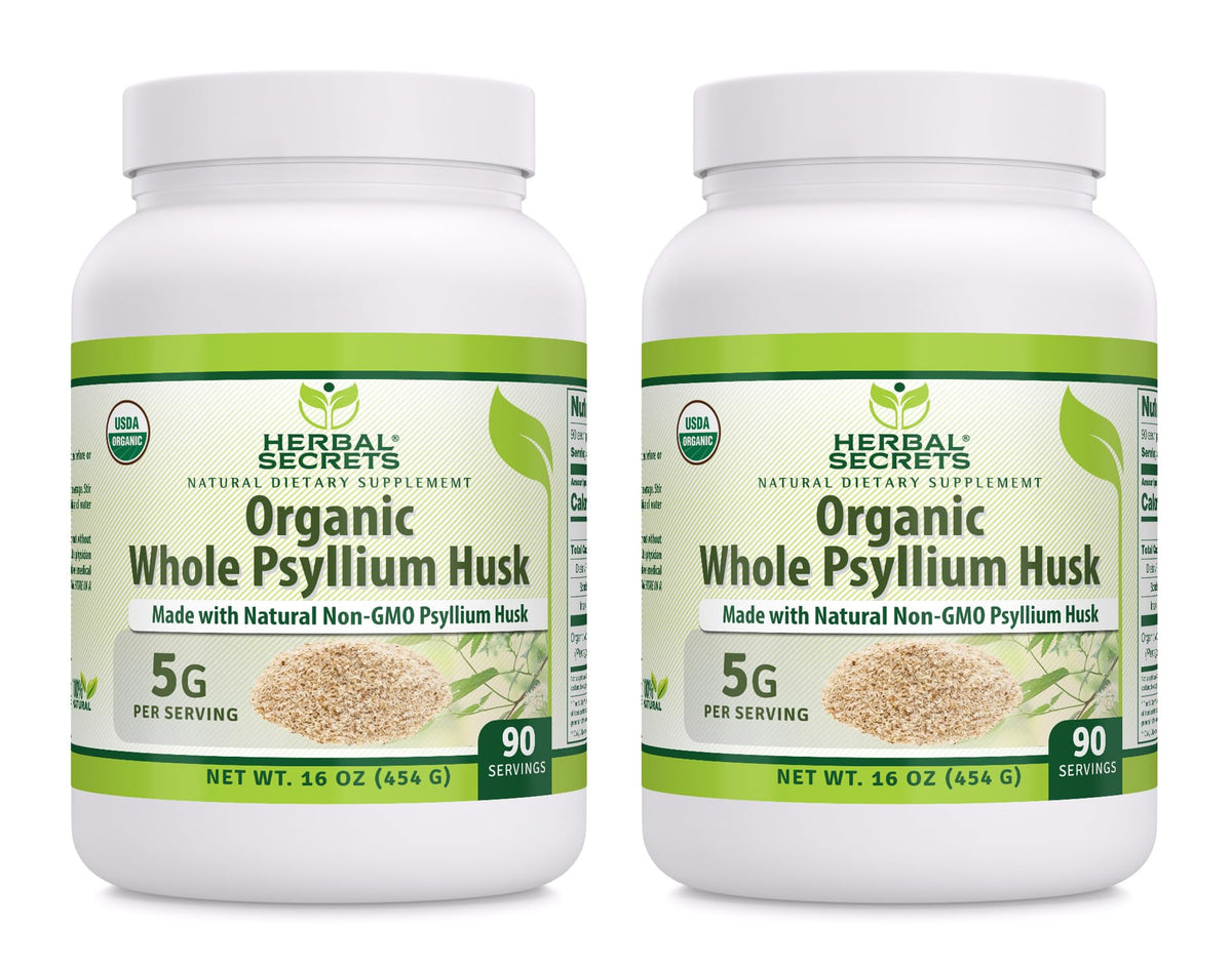 Herbal Secrets Whole Psyllium Husk Powder Supplement