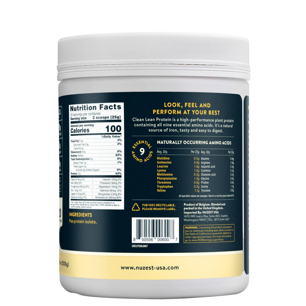 Nuzest - Pea Protein Powder - Clean Lean Protein