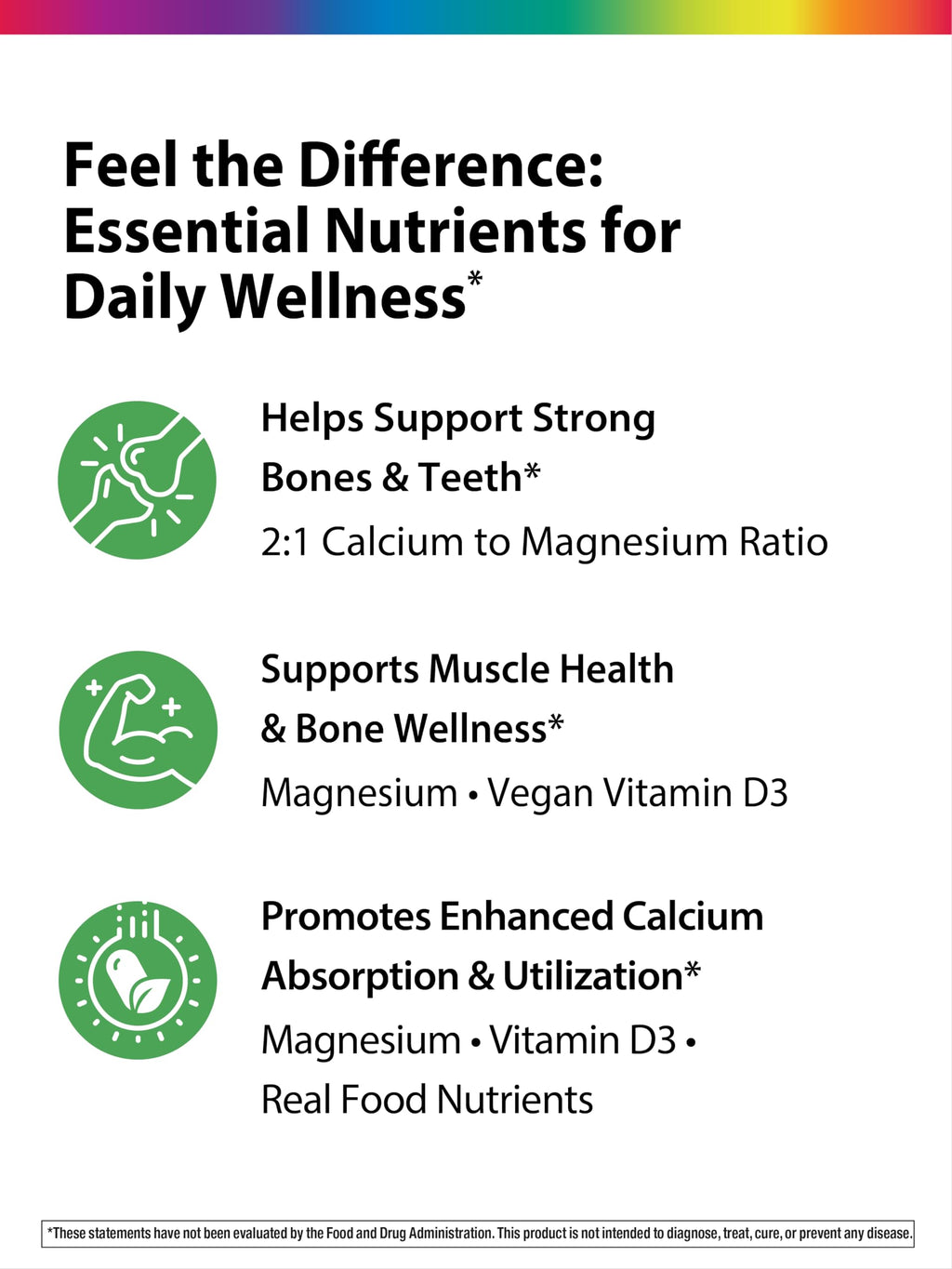 Rainbow Light Calcium Complex with Magnesium & Vitamin D3 - 180 Tablets - image 4