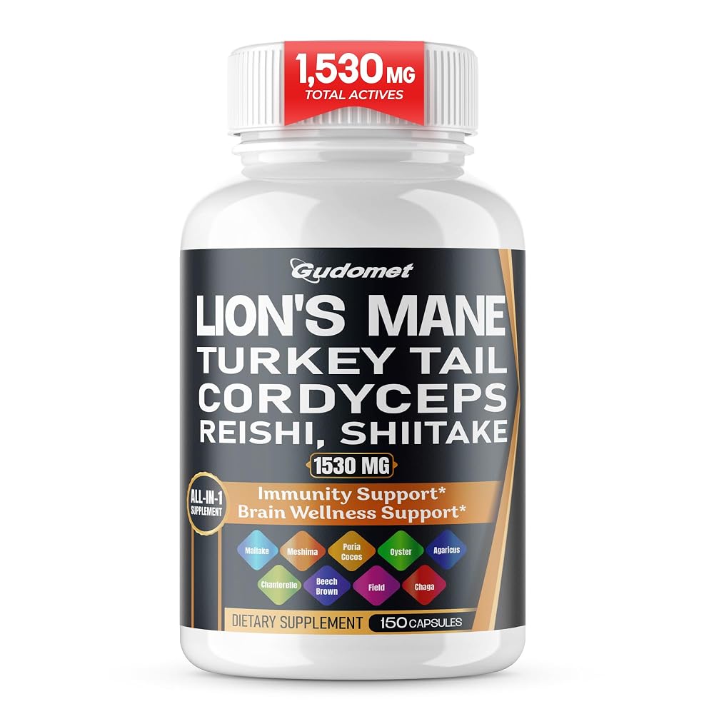 GUDOMET Lion's Mane Complex 1,530 mg with Cordyceps - 150 Capsules