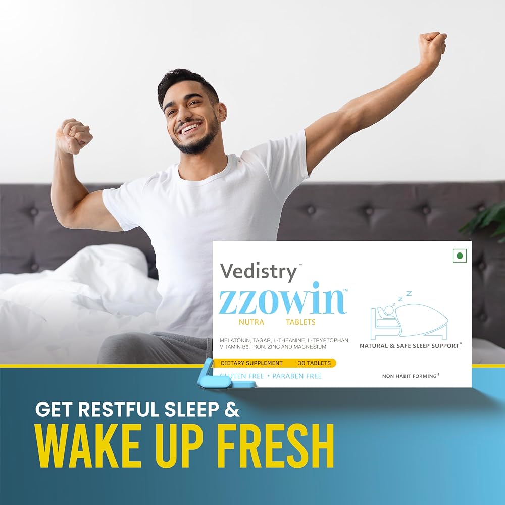 Vedistry Zzowin Sleep Support Supplement 5mg Melatonin - 30 Tablets - image 2