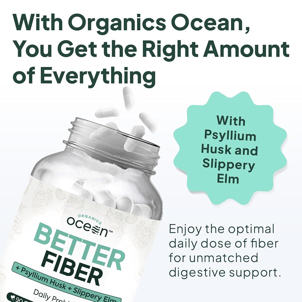 Organics Ocean Better Fiber - Daily Fiber Supplement - Soften Stool