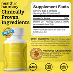 HEALTH IN HARMONY Vitamin D3 4000 IU Immune Support - 60 Softgels - image 5