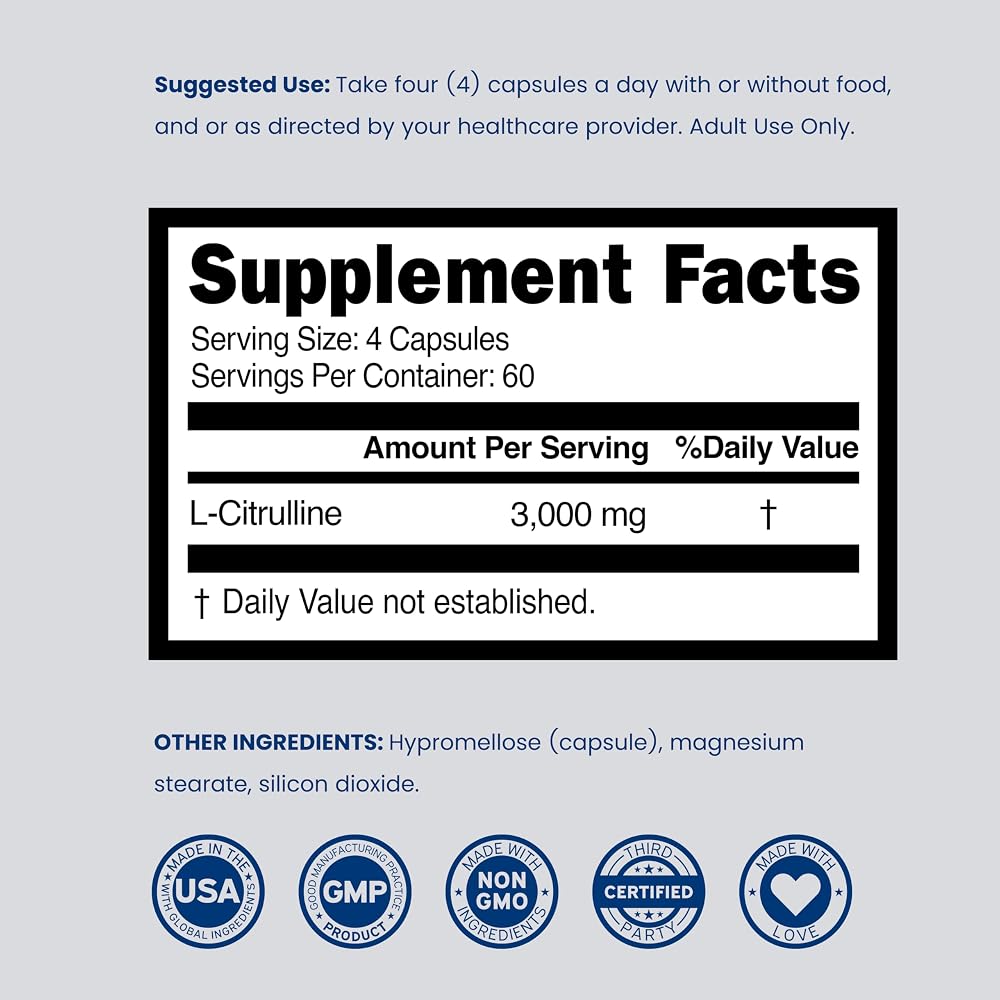 DORADO NUTRITION L-Citrulline 3000mg - 240 Capsules - image 6