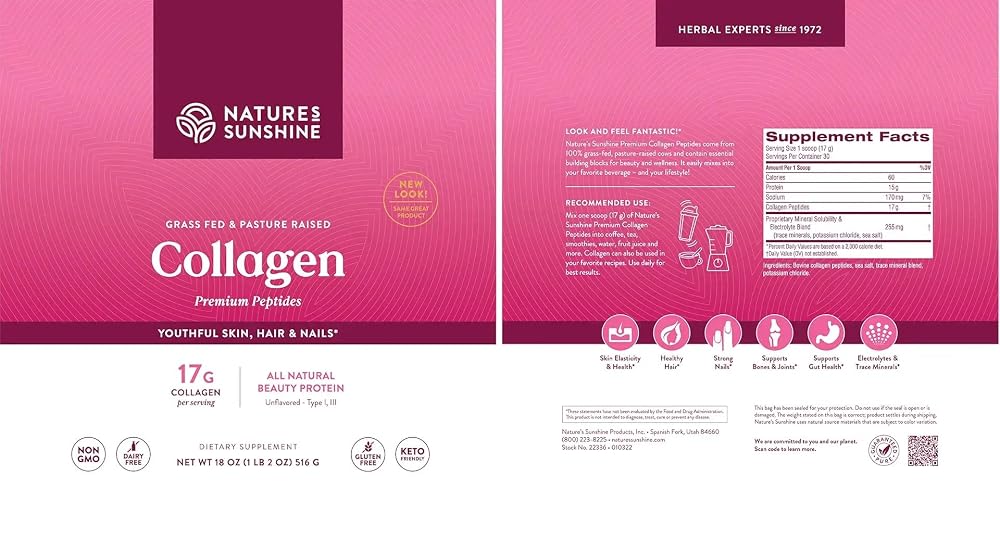 Nature's Sunshine Collagen Powder Type I & III Grass Fed - 18 Oz - image 8