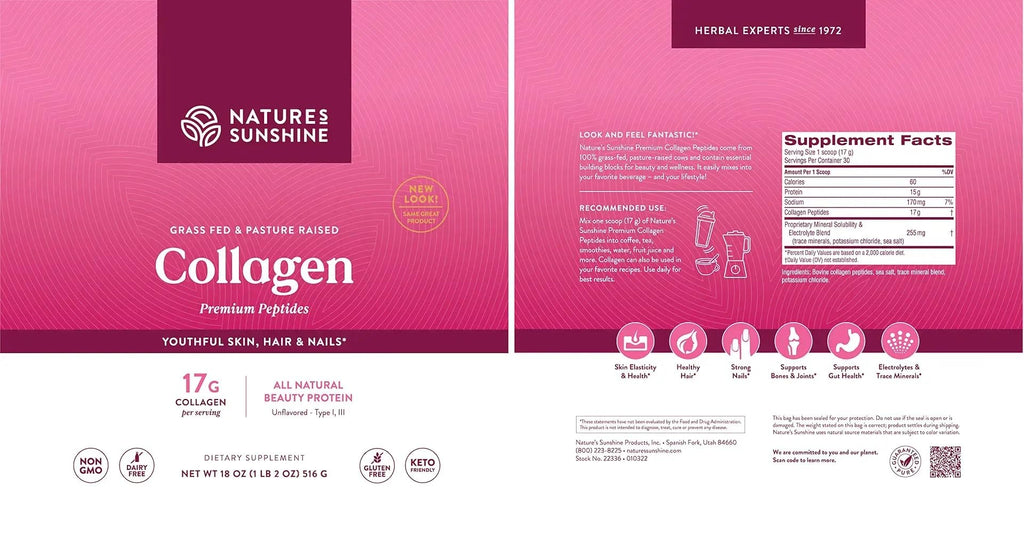 Nature's Sunshine Collagen Powder Type I & III Grass Fed - 18 Oz - image 8