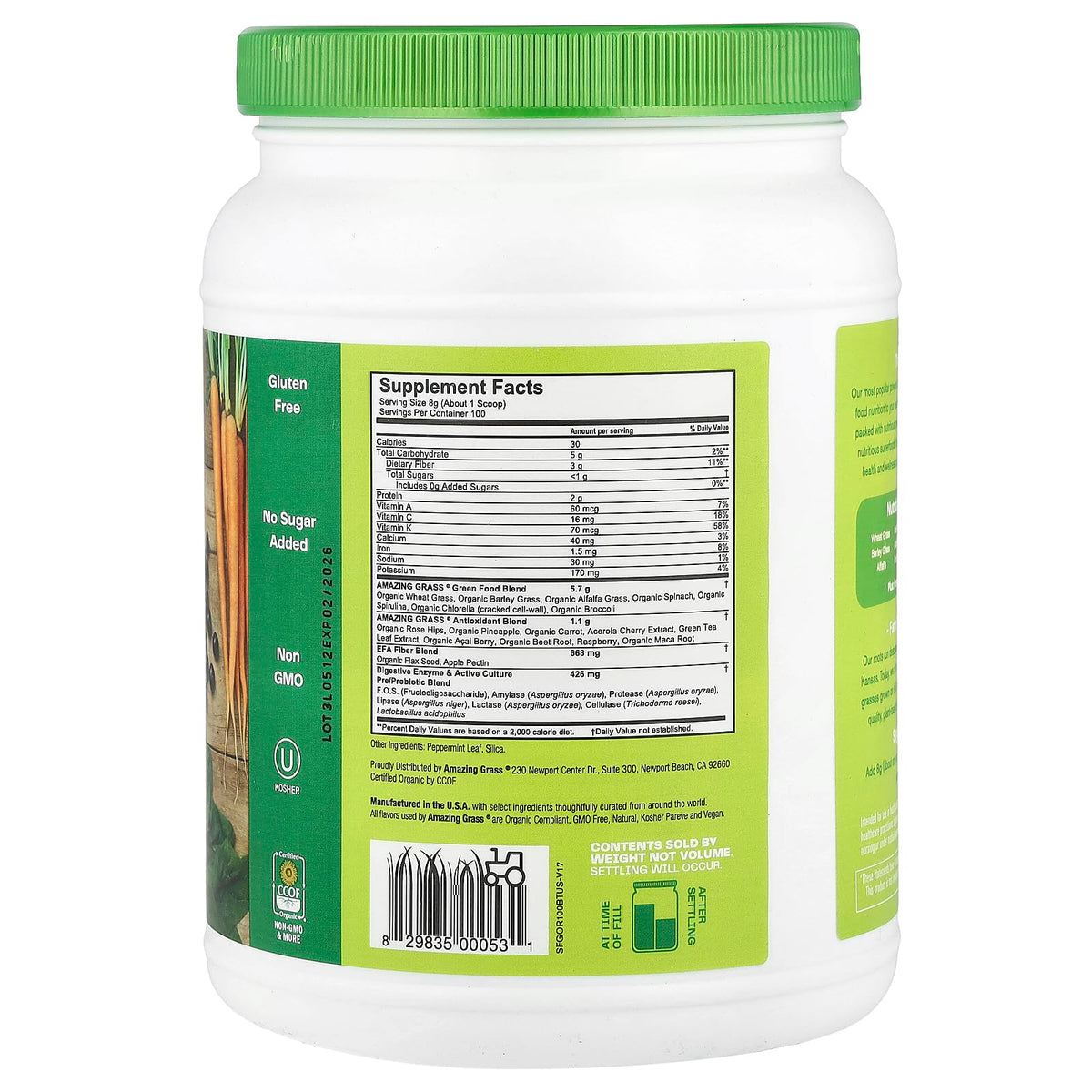 Amazing Grass Green SuperFood Original Powder - 28.2 oz - image 2