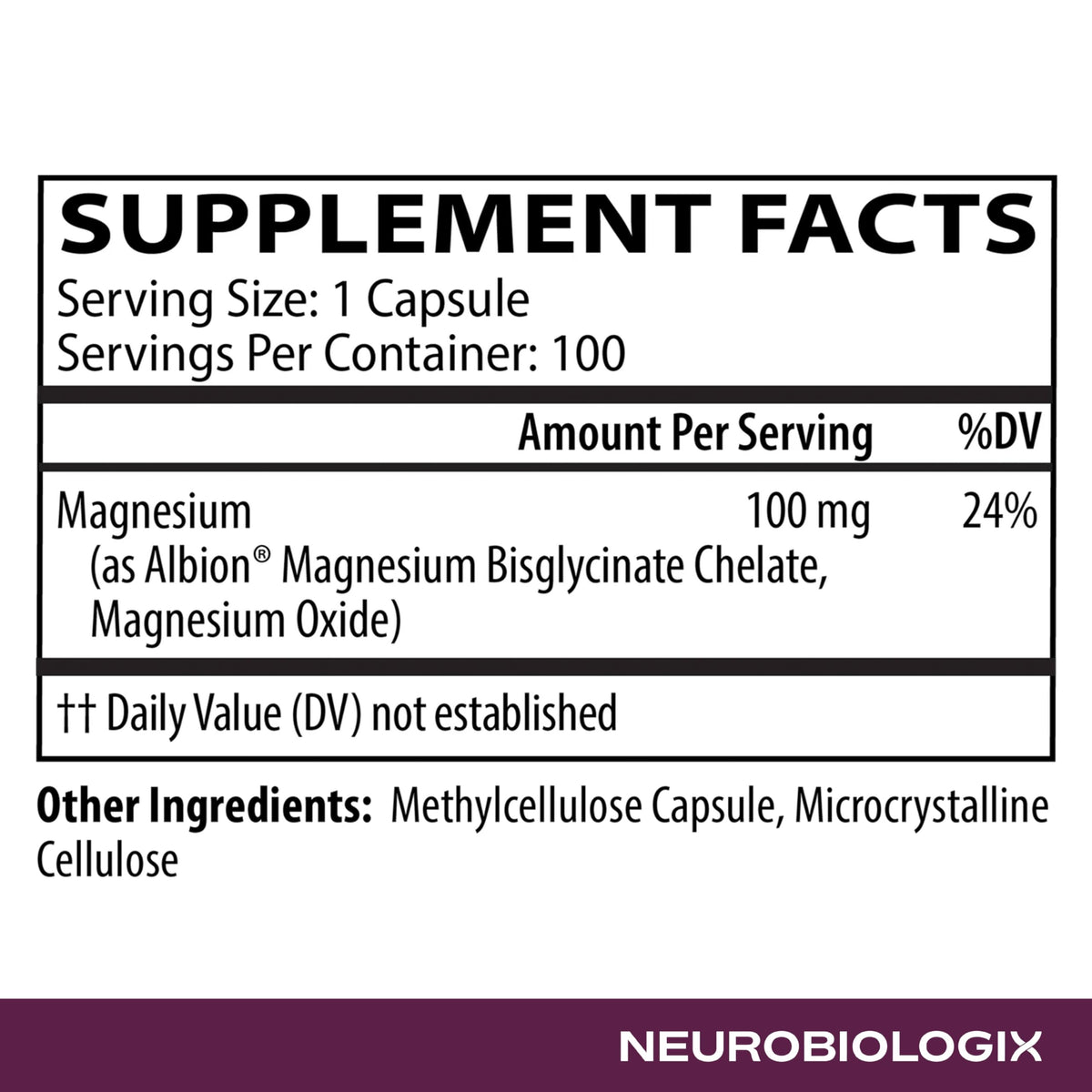 Neurobiologix Magnesium Glycinate Complex Muscle & Bone Support - 100 Capsules - image 5