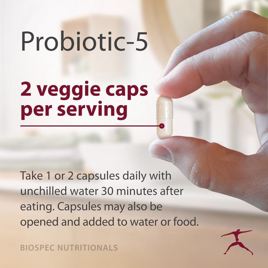 BIOSPEC NUTRITIONALS Probiotic-5 Broad-Spectrum Complex - 60 Capsules - image 4