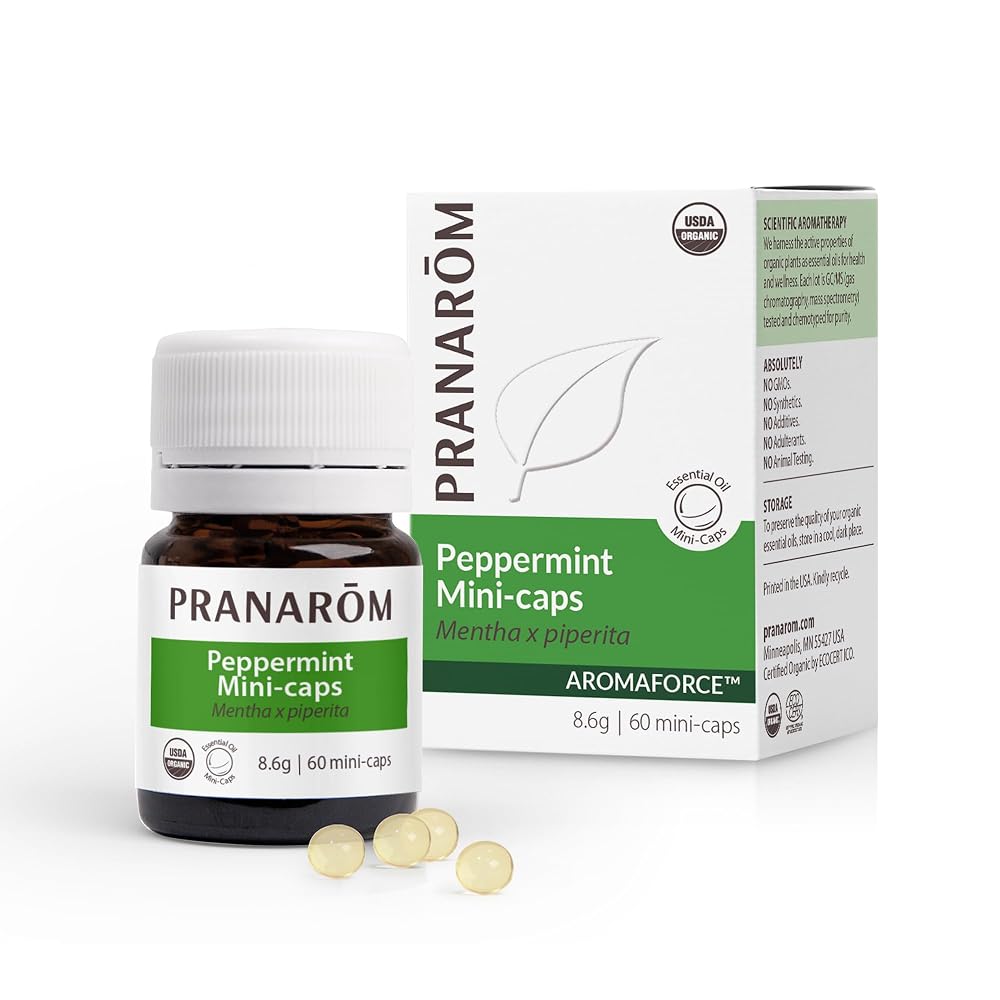Pranarom Aromaforce Peppermint Mini-Caps Digestive Support - 60 Capsules