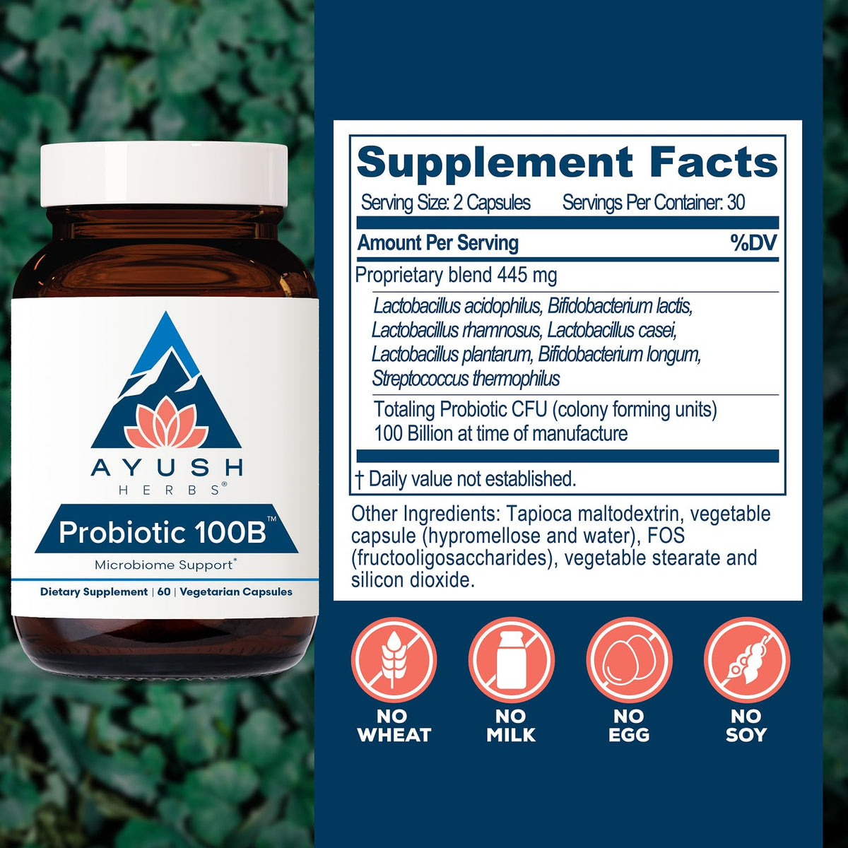 Ayush Herbs Probiotic 100B for Women - 60 Vegetarian Capsules - image 3