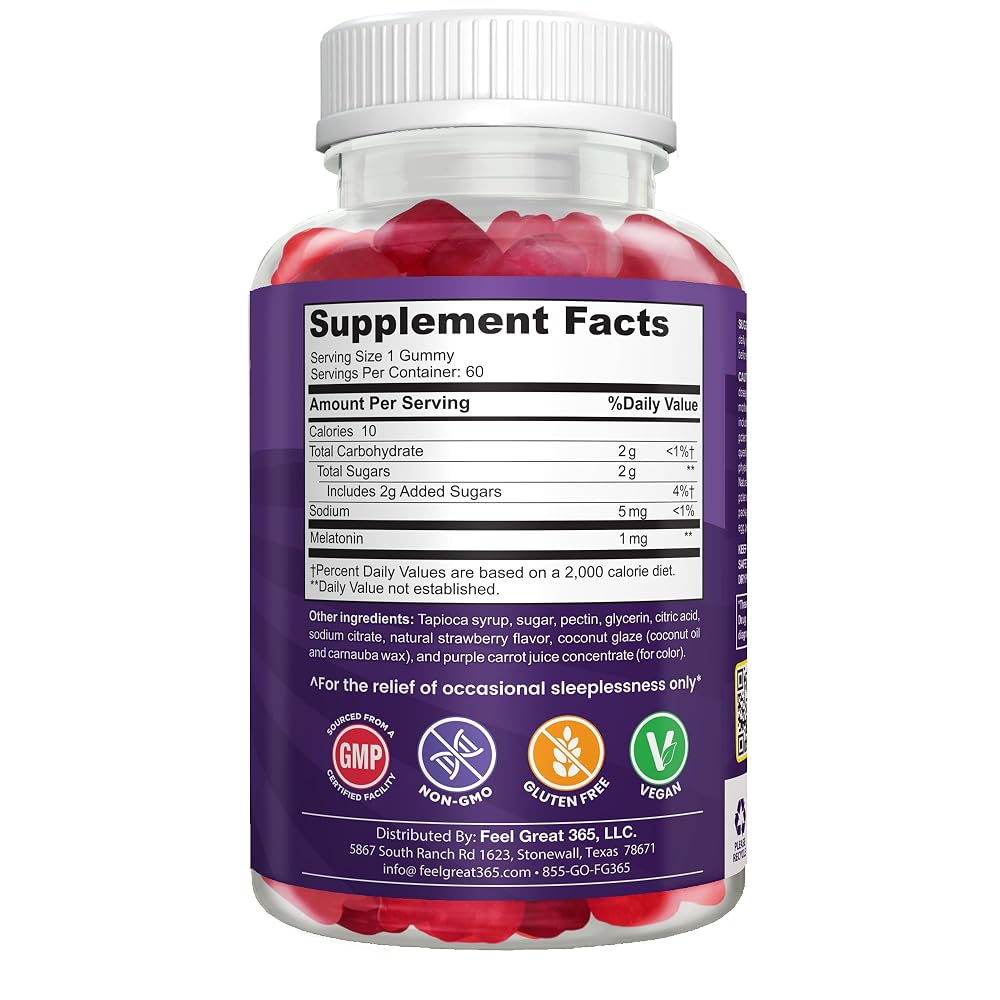 The Feel Great Vitamin Company Kids Melatonin 1mg Gummies - 60 Count - image 8