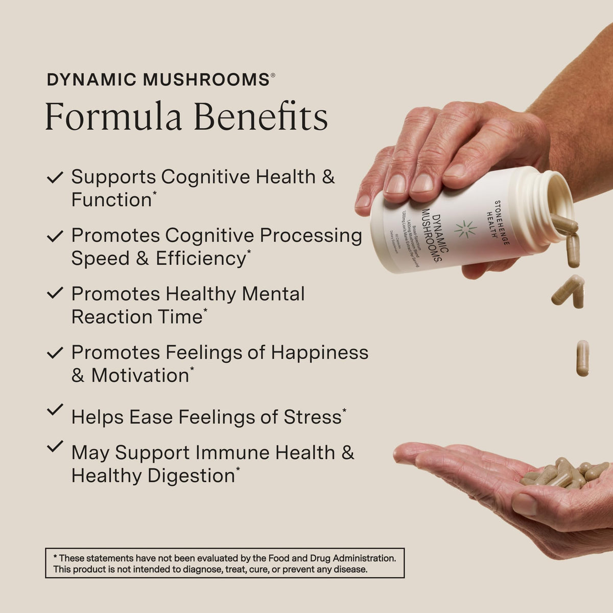 Stonehenge Health Dynamic Mushrooms Lions Mane Brain Support - 60 Capsules - image 2