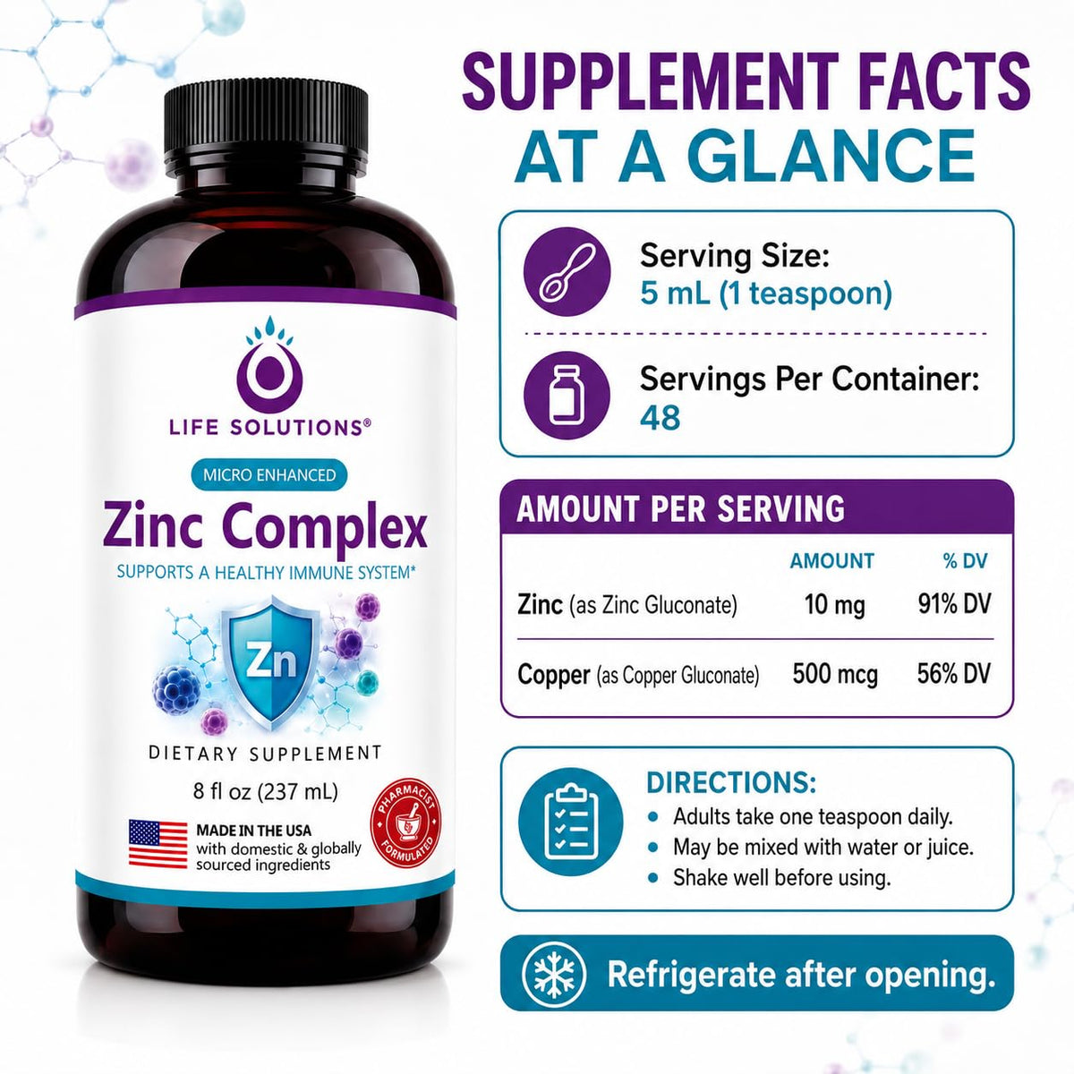 Life Solutions Liquid Zinc Supplement - 8 fl oz - image 6