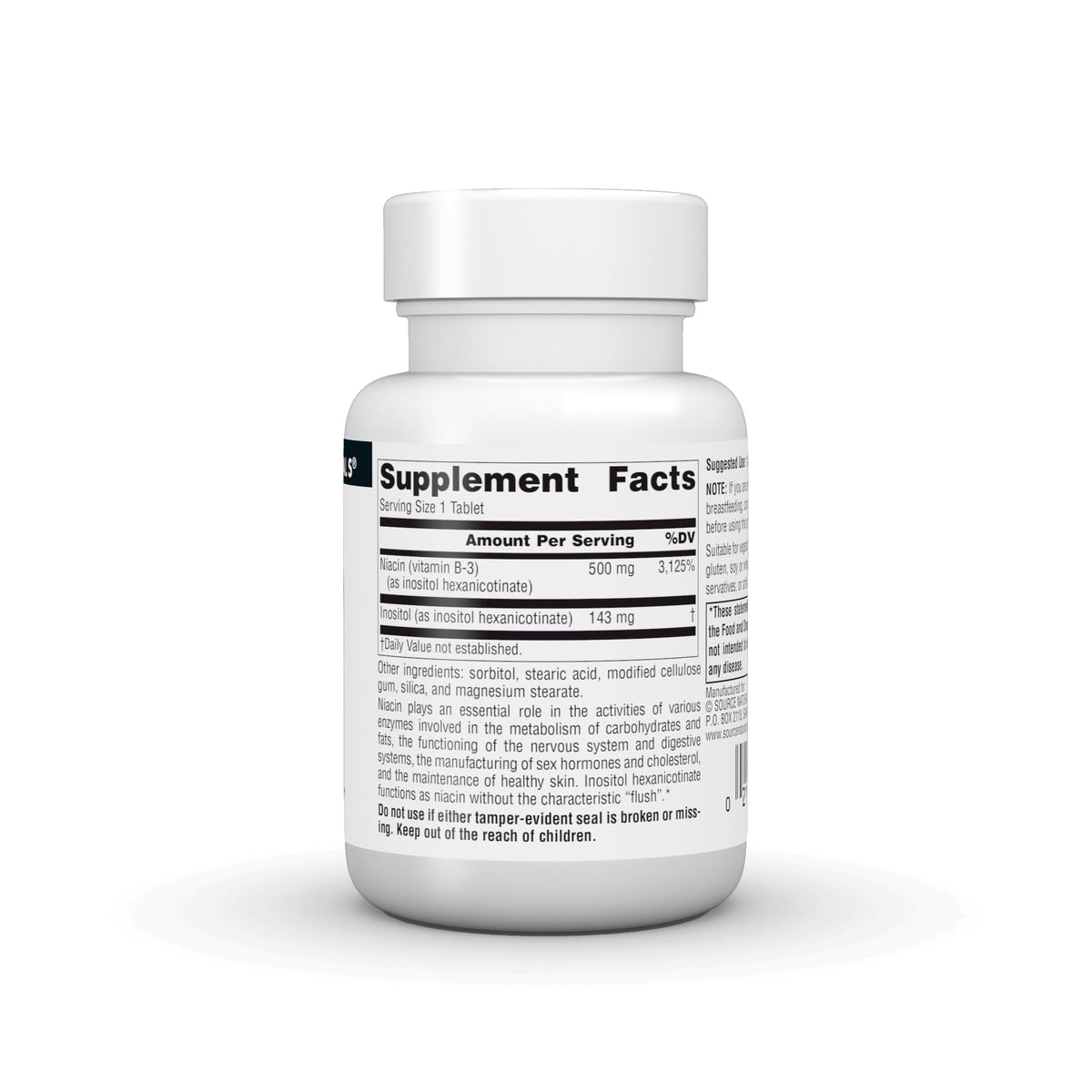Source Naturals No-Flush Niacin B-3 500 mg - 30 Tablets - image 3