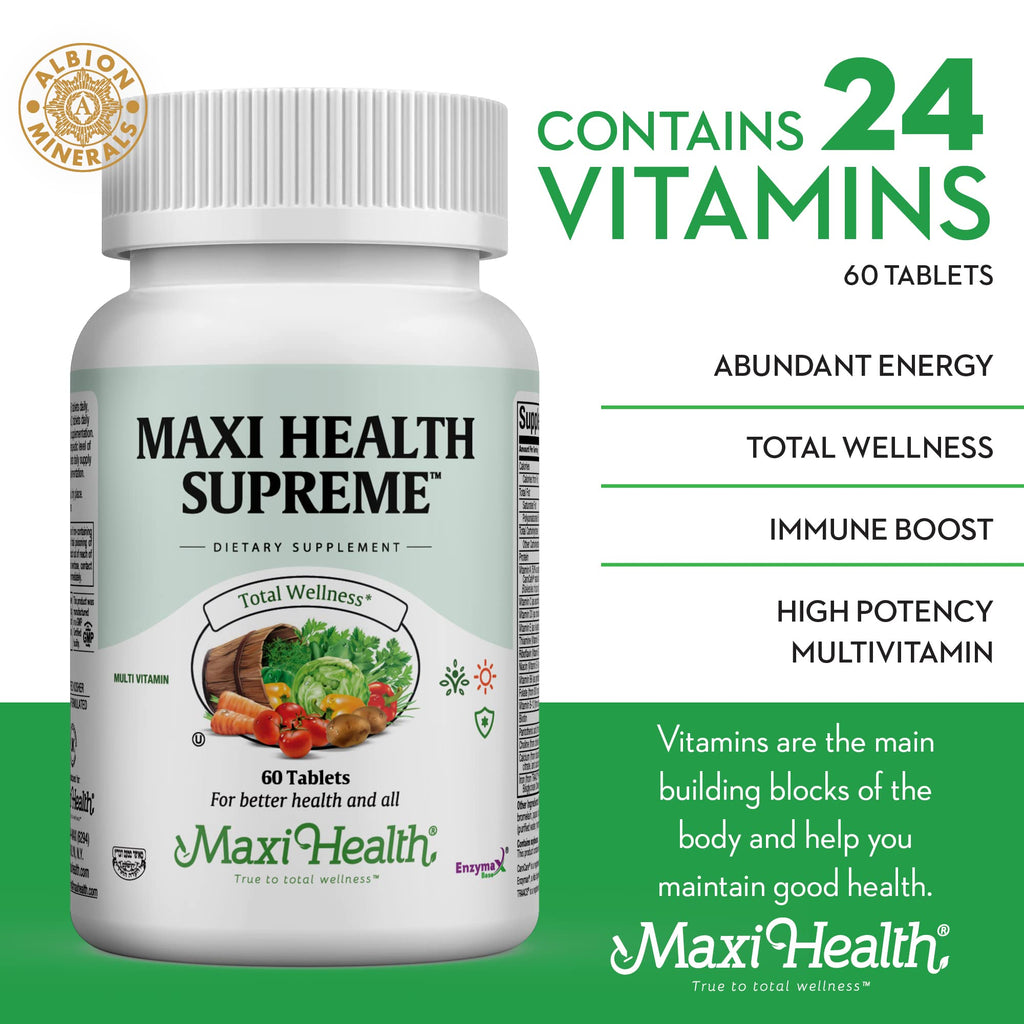Maxi Health Supreme - High Potency Multivitamin & Mineral Supplement