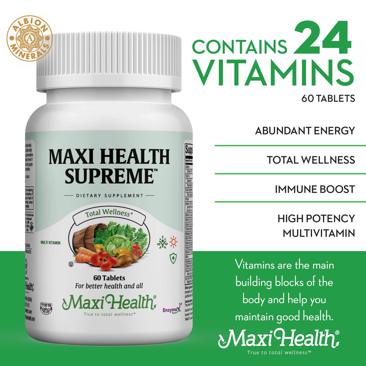 Maxi Health Supreme - High Potency Multivitamin & Mineral Supplement