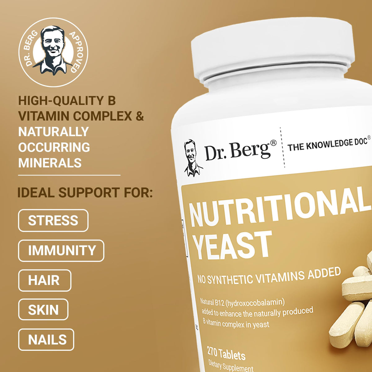 Dr. Berg Nutritionals Yeast B-Complex Tablets - 270 Vegan Tablets - image 2