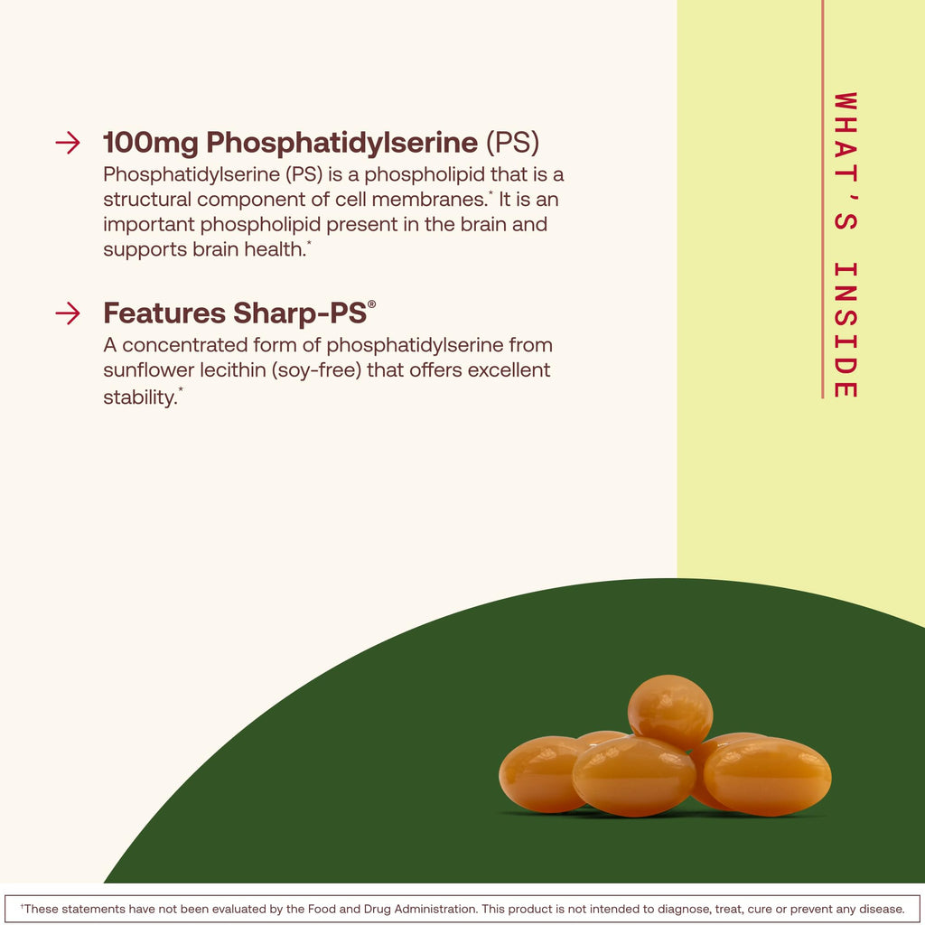 Jarrow Formulas PS100 Phosphatidylserine 100mg Brain Support - 120 Softgels - image 3