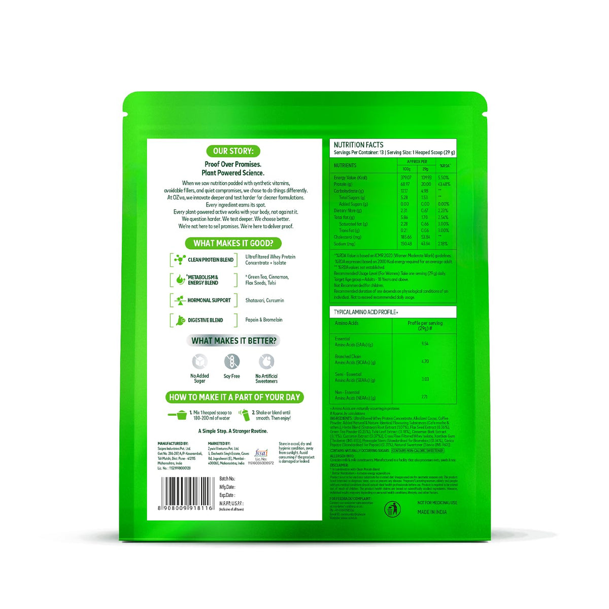 OZiva Protein & Herbs for Women with Multivitamins - 1.1 lbs - image 8