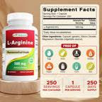 Best Naturals L-Arginine 500mg - 250 Capsules - image 2