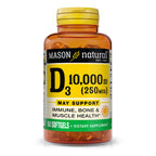 MASON NATURAL Vitamin D3 250 mcg (10000 IU) - 60 Softgels
