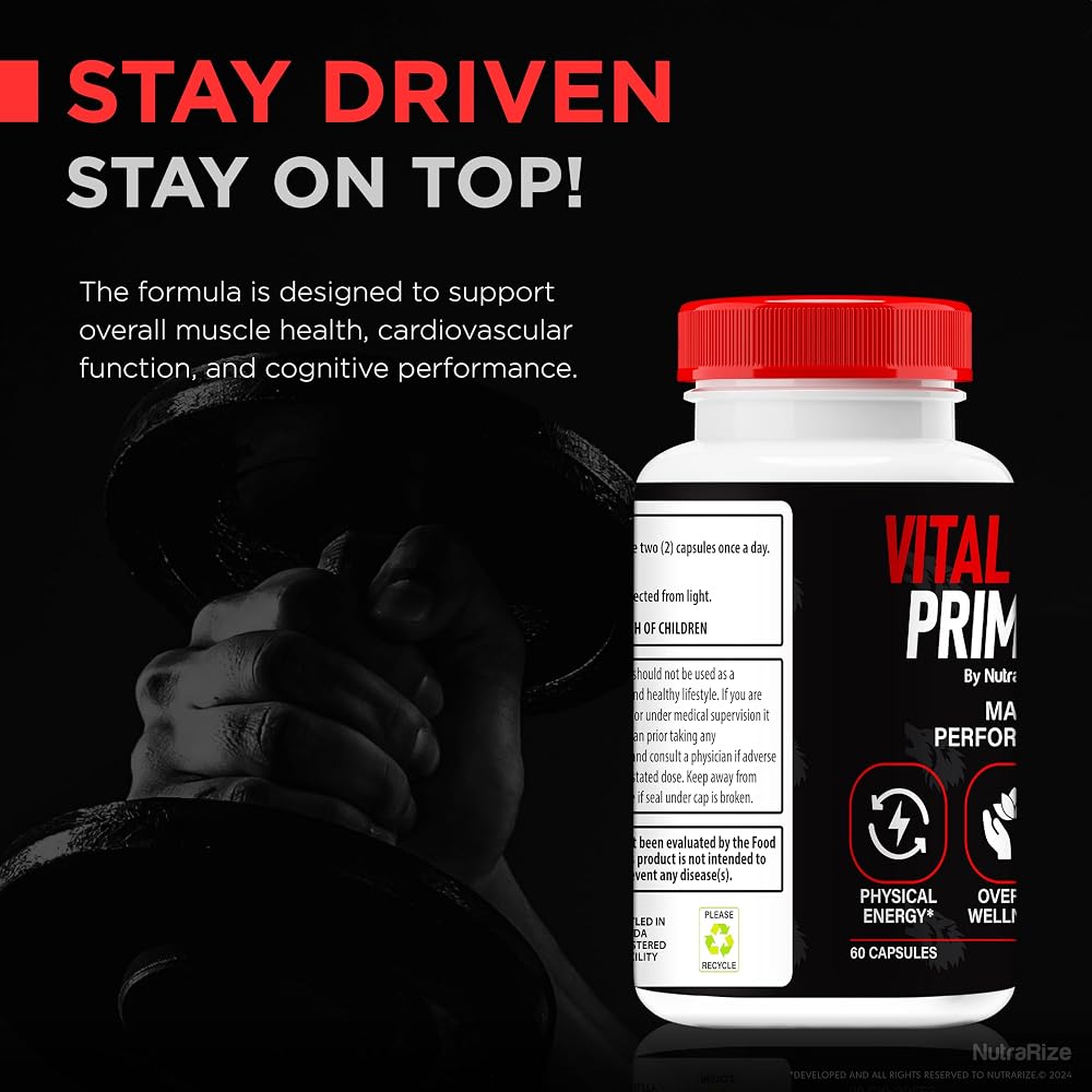 NutraRize Vital Prime for Men Endurance & Stamina - 180 Capsules - image 5