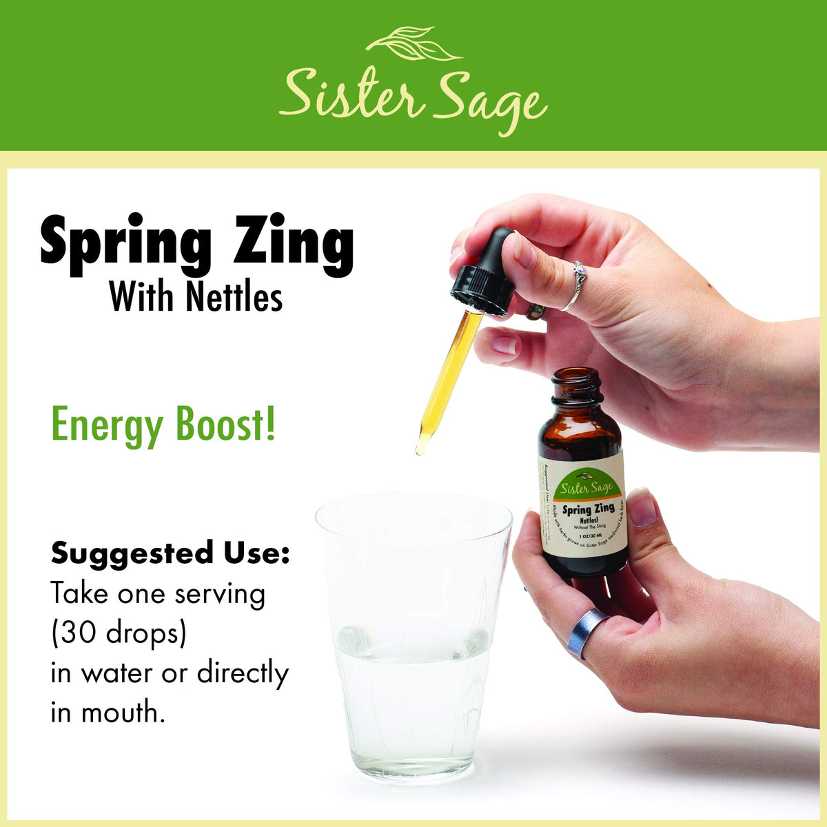 SISTER SAGE Spring Zing, All Natural Nettles Extract