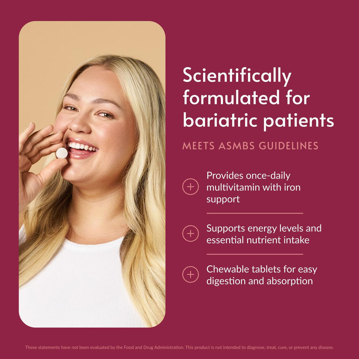 Bariatric Advantage Chewable Ultra Solo with Iron - Once-Per-Day