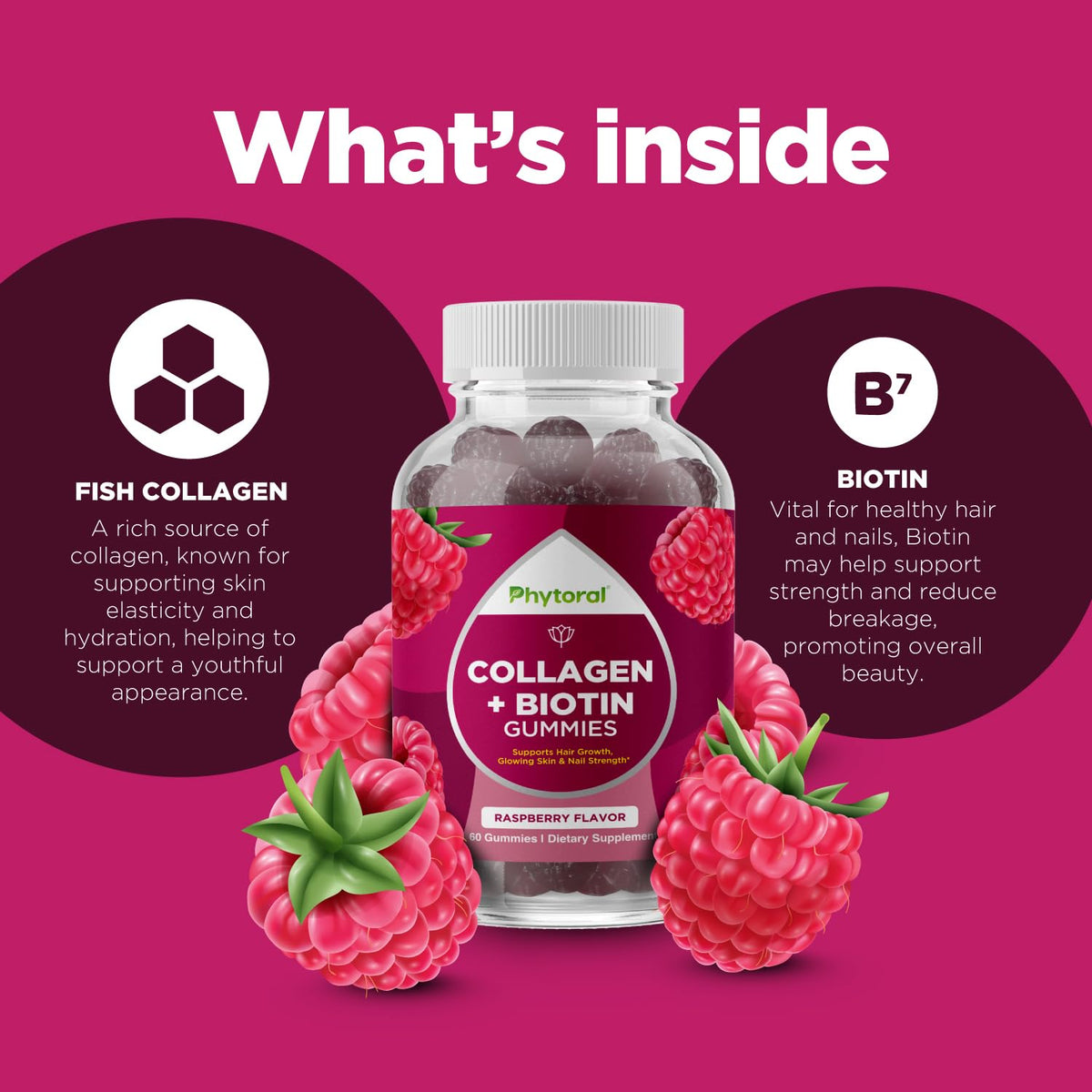 Phytoral Hydrolyzed Collagen Gummies for Hair, Skin & Nails - 60 Count - image 5