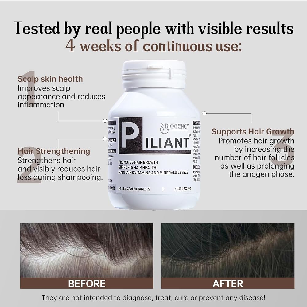 Biogency Piliant Hair Care Natural Supplement - NAD+ Vitamin Folic