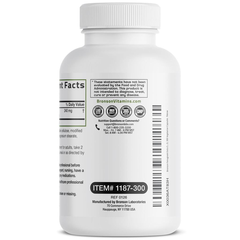 BRONSON Flavored Capsule adult Fenugreek Supports Healthy Immune