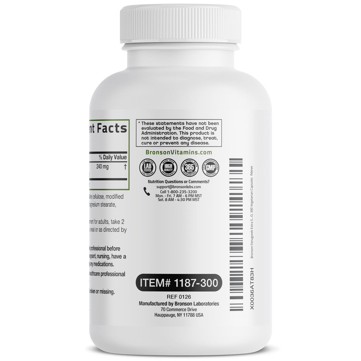 BRONSON Flavored Capsule adult Fenugreek Supports Healthy Immune