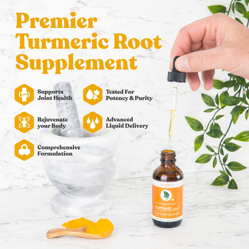 Rejuvica Health Turmeric Root Extract Liquid with Curcumin - 2 Fl Oz - image 2